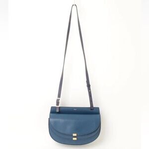 Chloe Navy Crossbody Bag with Gold Accents